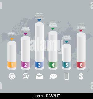 Balken Diagramm Diagramm statistische Business Infografik Abbildung Stockfoto