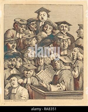 William Hogarth (Englisch, 1697-1764), Wissenschaftler bei einem Vortrag, 1736-1737, Ätzen und Gravieren. Neuerfundene Stockfoto