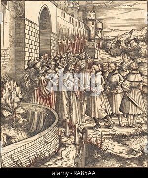 Hans Burgkmair I (Deutsch, 1473-1531), der Schweizer Botschaft gegen die blauen König, Holzschnitt. Neuerfundene Stockfoto