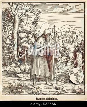 Leonhard Beck (Deutsch, C. 1480 - 1542), Saint Bilhelmus, 1516-1518, Holzschnitt. Neuerfundene durch Gibon. Klassische Kunst mit einem Neuerfundene Stockfoto