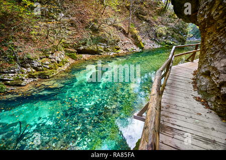 Schlucht Vintgar, Triglav Nationalpark, die Julischen Alpen, Slowenien Stockfoto