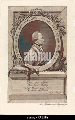 Christian Wilhelm Ketterlinus (Deutsch, 1766-1803), Franz II., Kaiser des Heiligen Römischen Reiches, 1792, Gravur auf Webte Papier neuerfundene Stockfoto