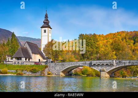 Stara Fuzina Dorf, Bohinj See, Julische Alpen, Slowenien Stockfoto