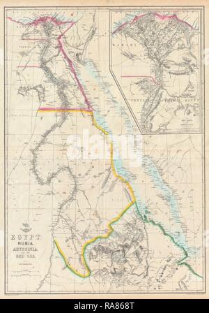 1858, Versand Atlas Karte von Ägypten, Nubien, Abessinien und das Rote Meer. Neuerfundene durch Gibon. Klassische Kunst mit einem modernen Neuerfundene Stockfoto