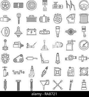 Wartung Auto teil Icon Set. Umrisse der Wartung Auto teil Vector Icons für Web Design auf weißem Hintergrund Stock Vektor
