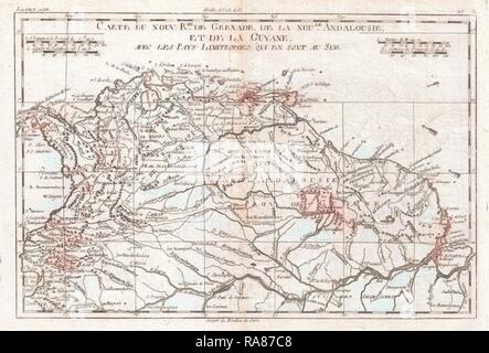 1780, Raynal und Bonne Karte des nördlichen Südamerika, Rigobert Bonne 1727 - 1794, einer der wichtigsten Neuerfundene Stockfoto
