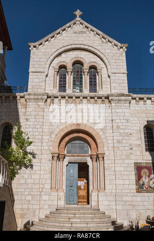 Fassade der Armenischen Kirche Unserer Lieben Frau von der Krampf. Jerusalem, Israel Stockfoto