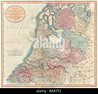 1799, Cary Karte der Niederlande, John Cary, 1754 - 1835, war ein englischer Kartograph, John Cary, 1754 - 1835 überarbeitet Stockfoto