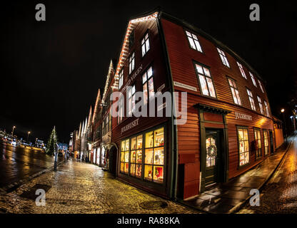 Bryggen, Bergen, Norwegen. Stockfoto