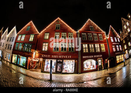 Bryggen, Bergen, Norwegen. Stockfoto