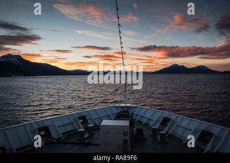 An Bord der Hurtigruten coastal Steamer, Norwegen. Stockfoto