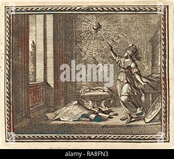 Jean Lepautre (Französisch, 1618 - 1682), Minerva ändern Arachne in eine Spinne, veröffentlicht 1676, Ätzen und Gravur auf Neuerfundene Stockfoto