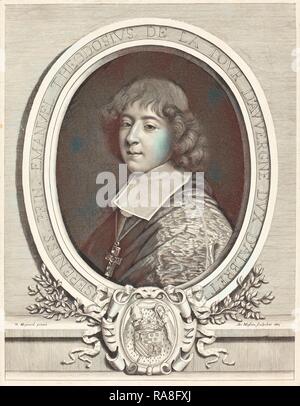 Antoine Masson nach Nicolas Mignard (Französisch, 1636-1700), Kardinal de Bouillon, 1665, Radierung und Gravur neuerfundene Stockfoto