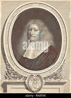 Antoine Masson nach Nicolas Mignard (Französisch, 1636-1700), Guillaume de Brisacier, 1664, Radierung und Gravur neuerfundene Stockfoto