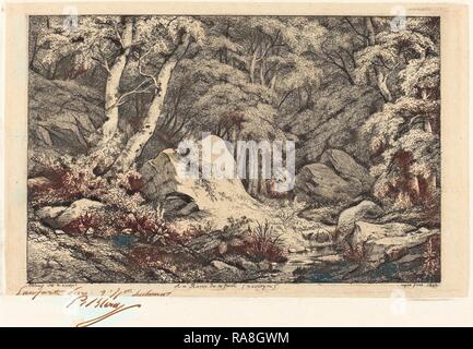 Eugène Bléry (Französisch, 1805-1887), Au ravin de la Faille, Auvergne (die Schlucht in der Auvergne), 1846, Radierung auf chine Neuerfundene Stockfoto