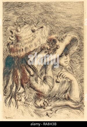 Auguste Renoir (Französisch, 1841 - 1919), der Hut Stift (Le chapeau epingle), 1894, kaltnadelradierung. Neuerfundene durch Gibon. Klassische neuerfundene Stockfoto