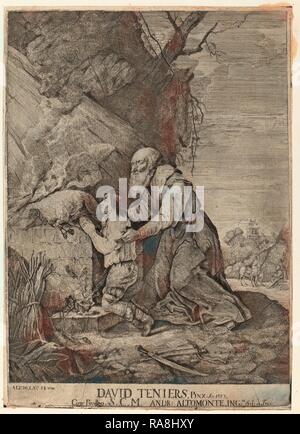 Andreas Altomonte, nachdem David Teniers der Jüngere, Opferung Isaaks, 1699 - 1780,. Neuerfundene durch Gibon. Klassische neuerfundene Stockfoto