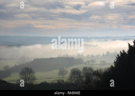 Blick nach Süden von Newlands Ecke albury Surrey Stockfoto