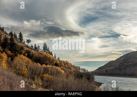 Östlichen Sierra Herbstfarben, Lundy Canyon, Kalifornien Stockfoto