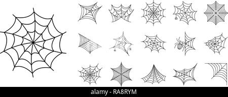 Spider Icon Set, outline Style Stock Vektor