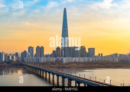 Skyline der Stadt Seoul, Südkorea. Stockfoto
