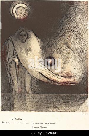 Odilon Redon (Französisch, 1840 - 1916), Le Buddha, 1895, Lithographie. Neuerfundene durch Gibon. Klassische Kunst mit einem modernen Touch neuerfundene Stockfoto