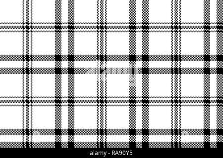 Einfache Schwarz Weiß check Plaid nahtlose Muster. Vector Illustration. Stock Vektor