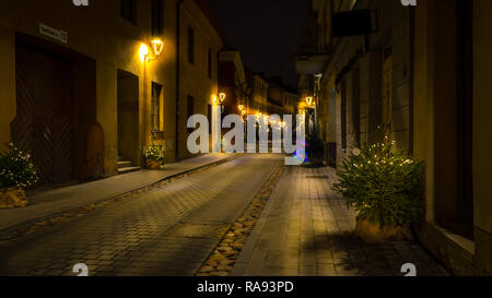 Alte Stadt in der Nacht Stockfoto