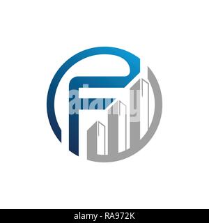 Kreatives Schreiben F quadratische Logo template Vector Illustration, Logo für Corporate Identity der Firma der Buchstabe F, typographische Schrift Stock Vektor