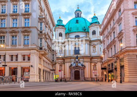 St. Peter's Kirche in Wien, Österreich, keine Personen Stockfoto