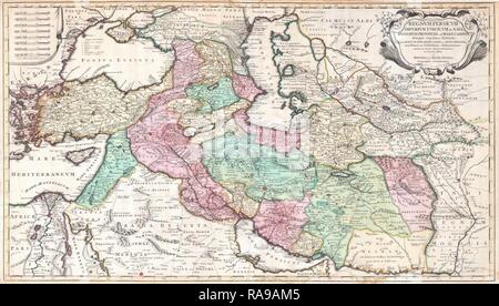 1730, Ottens Karte von Persien, Irak, Iran, Türkei. Neuerfundene durch Gibon. Klassische Kunst mit einem modernen Touch neuerfundene Stockfoto