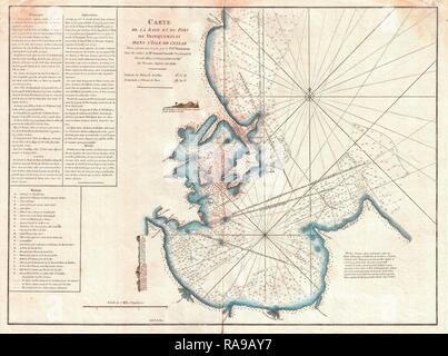 1775, Mannevillette Karte von Trincomalee, Ceylon oder Sri Lanka. Neuerfundene durch Gibon. Klassische Kunst mit einem modernen Touch neuerfundene Stockfoto