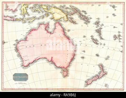 1818, Pinkerton Karte von Australien und Neuseeland, John Pinkerton, 1758 - 1826, Schottischer antiquarische, Kartograph, UK Neuerfundene Stockfoto