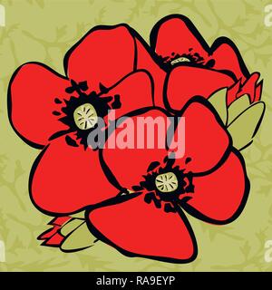 Poppy nahtlose Muster Vektor-illustration Hintergrund eps 10. Stock Vektor