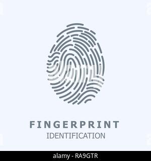 Editierbare Vektorlinie Fingerprint Scan Icon-Fingerprint Identification Symbol Stock Vektor