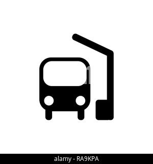 Busbahnhof Symbol in Schwarz, Bus Symbol Stock Vektor