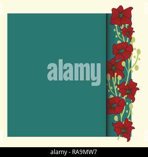 Grußkarten mit Blumen, kann als Einladungskarte für Hochzeit, Geburtstag und andere Urlaub und Sommer Hintergrund verwendet werden. Vector Illustration Stock Vektor