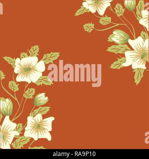 Grußkarten mit Blumen, kann als Einladungskarte für Hochzeit, Geburtstag und andere Urlaub und Sommer Hintergrund verwendet werden. Vector Illustration Stock Vektor