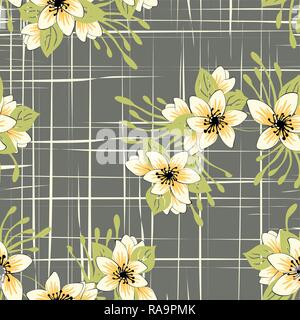 Nahtlose Muster mit Phantasie Blumen, Blumenschmuck Abbildung curl. Paisleymuster Hand gezeichneten Elemente. Home Decor. Vector EPS 10. Stock Vektor