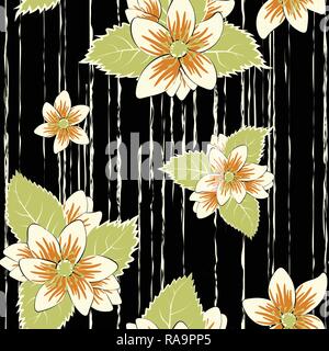 Nahtlose Muster mit Phantasie Blumen, Blumenschmuck Abbildung curl. Paisleymuster Hand gezeichneten Elemente. Home Decor. Vector EPS 10. Stock Vektor