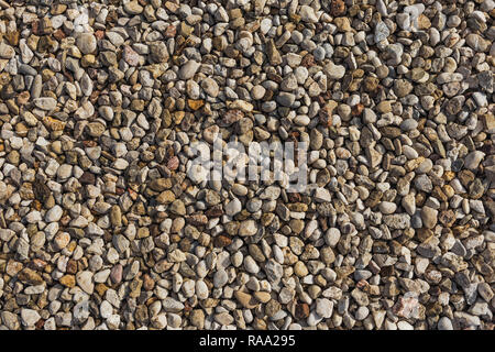 Abstrakte Ansicht von oben Hintergrund der vielen Steine. Horizontale Farbfotografie. Stockfoto