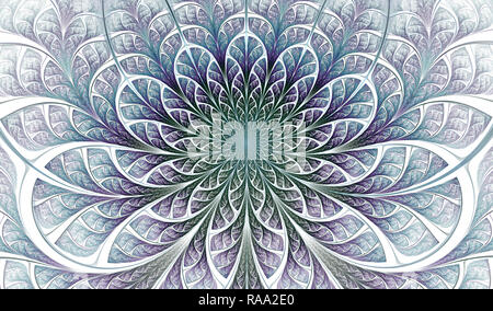 Bunte symmetrische Fraktale Blume. Elegante und feine Digital erzeugten fraktale Muster für Kunstprojekte. Stockfoto