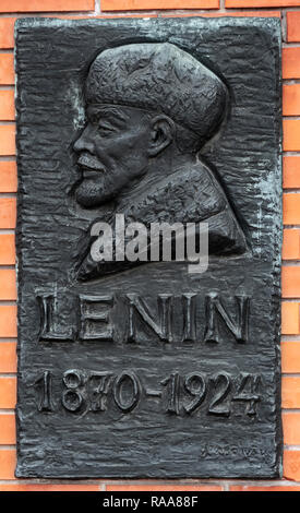 Lenin Plakette an Memento Park oder Statue Park, (Szoborpark) Budapest, Ungarn Stockfoto