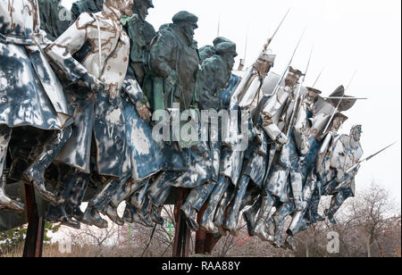 Bela Kun Denkmal an Memento Park oder Statue Park (Szoborpark) Budapest, Ungarn Stockfoto