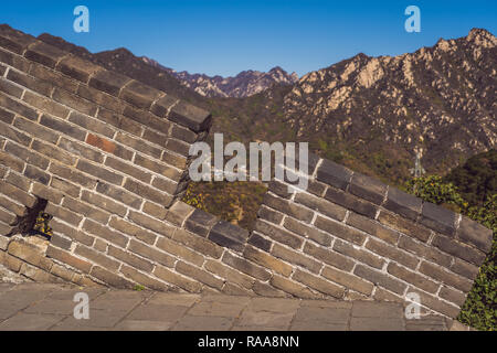 Die Große Mauer in China. Die große Mauer von China ist eine Reihe von Festungen aus Stein, Ziegel Stockfoto