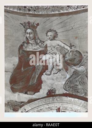Abruzzen Pescara Castel Castagna S.Maria di Ronzano, dies ist mein Italien, die italienische Land der Geschichte, Mittelalterliche neuerfundene Stockfoto