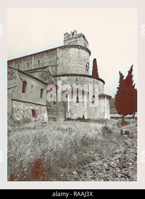 Toskana Siena Montalcino Umgebung Abtei von S. Antimo Abteikirche, das ist mein Italien, die italienische Land der visuellen Neuerfundene Stockfoto