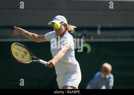 15. Juli 2018. Die Wimbledon Tennis Championships 2018 auf der All England Lawn Tennis und Croquet Club, London, England, UK statt. Damen INVITATIO Stockfoto