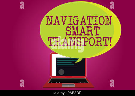 Konzeptionelle Hand schreiben Übersicht Navigation Smart Transport. Business Foto text Sicherer, koordinierte und intelligentere Nutzung des Verkehrs Zertifikat Layout auf Stockfoto