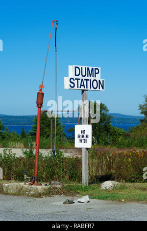 Dumping station für Wohnwagen auf einem Campingplatz. Stockfoto
